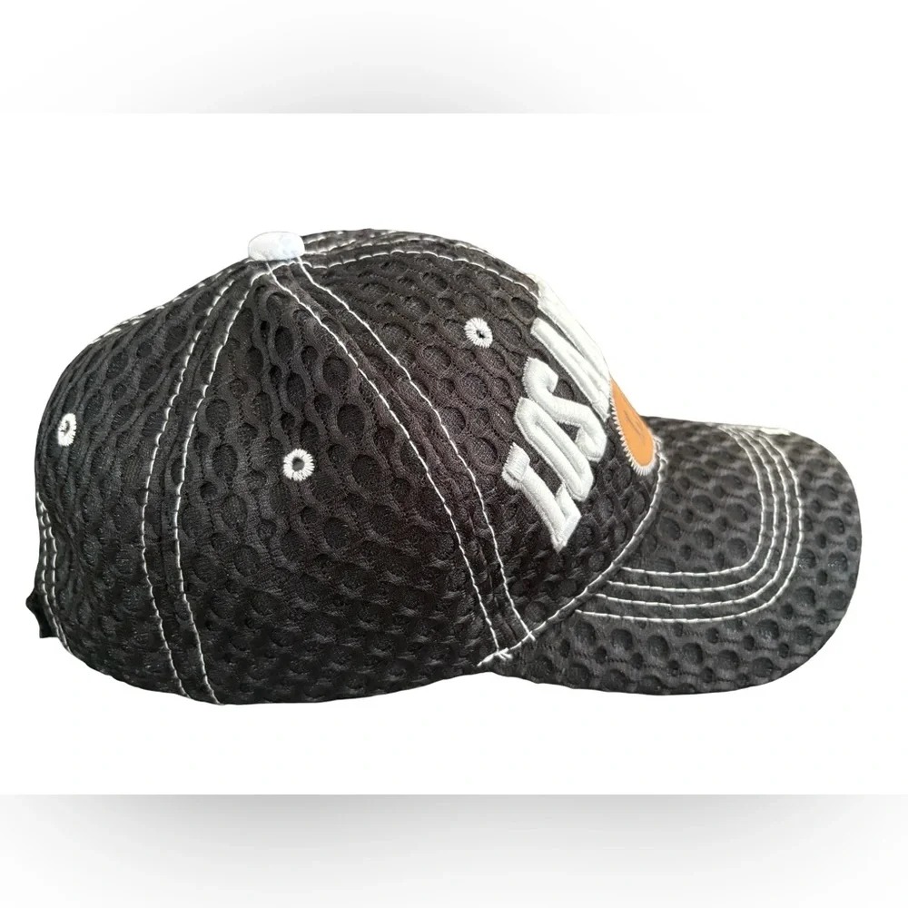 Los Angeles LA Embroidered Hat Black Textured Cap Distressed Style Adjustable - Picture 3 of 8